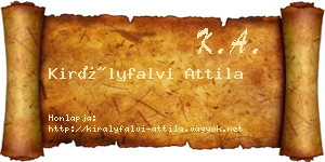 Királyfalvi Attila névjegykártya